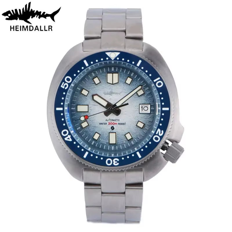 Turtle Diver Watch Mens Titanium Case Sapphire 200M Waterproof Japan NH35 Automatic Movement Mechanical Wristwatches