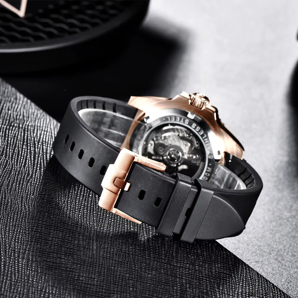 Automatic Men'S Waterproof Calendar Mechanical Watch Stainless Steel Luminous Sapphire Top-Level Watch PD-1651