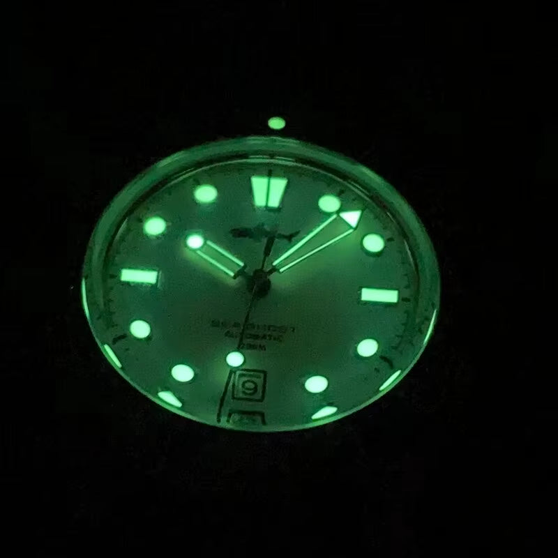 Watch Titanium Sea Ghost NTTD NH35 Automatic Mechanical C3 Luminous Steel Nylon White Black Dial 200M Dive Watches Men