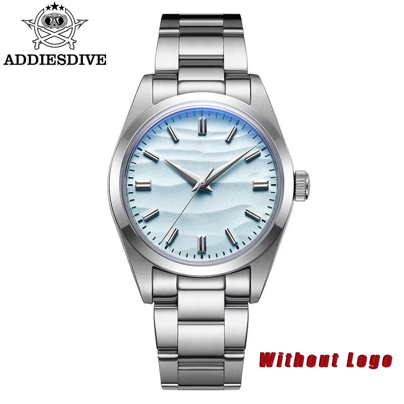 Men'S Watch 36Mm Quartz Watch Diving 100M Sand Dial 316L Stainless Steel AR Bubber Glass Fashion Wristwatch for Men