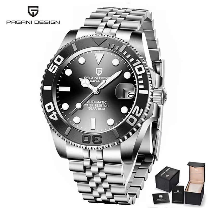 Automatic Men'S Waterproof Calendar Mechanical Watch Stainless Steel Luminous Sapphire Top-Level Watch PD-1651