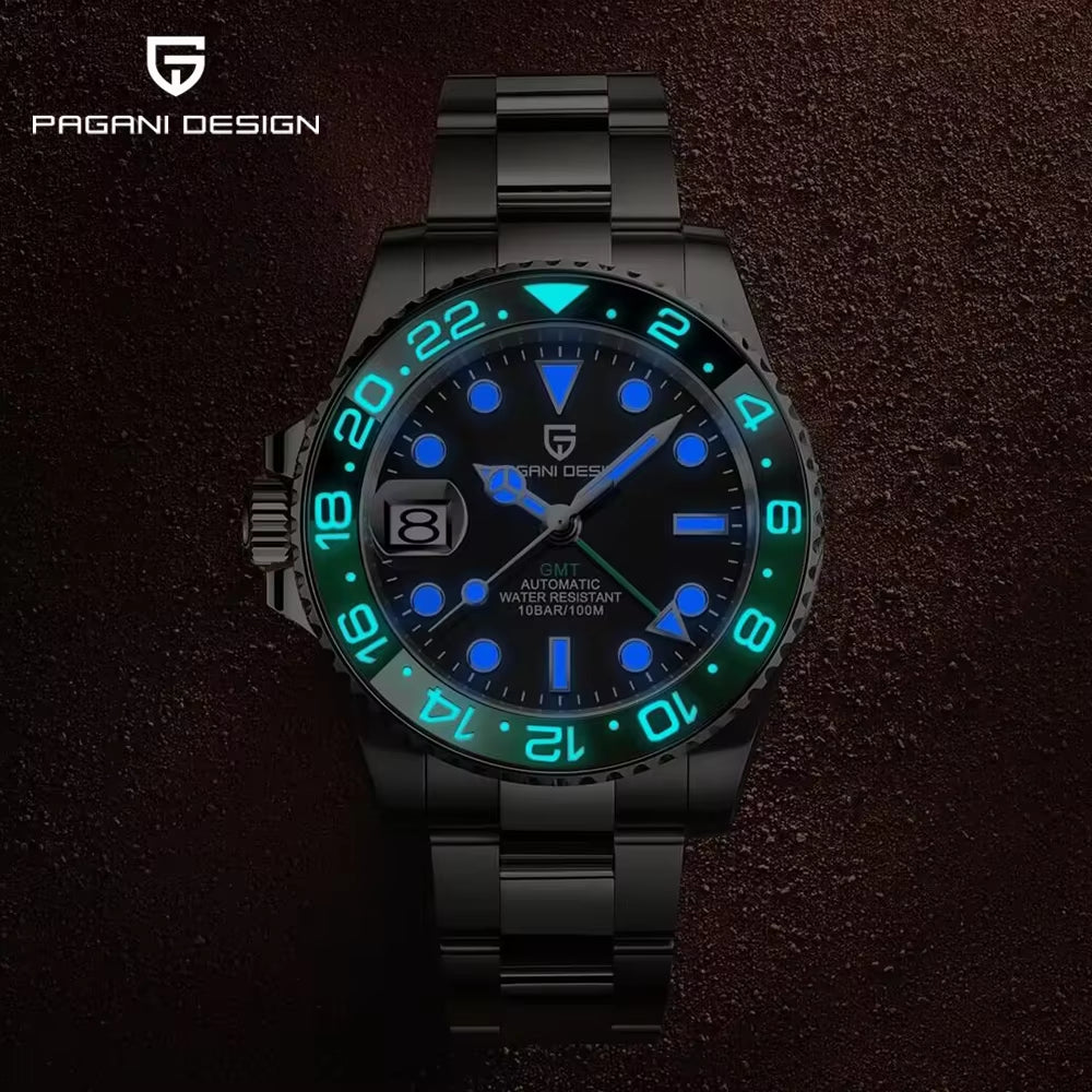 V3  New NH34 Automatic Mechanical Watches Men'S Luxury Sapphire Glass 40MM Ceramic GMT Wristwatch 100M Waterproof