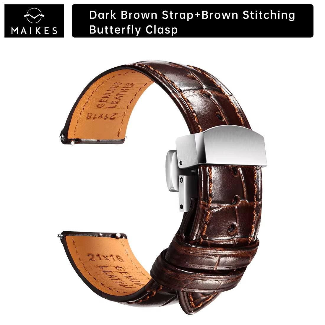 Maikes Luxury Leather Watch Strap 20Mm 21Mm 22Mm Accessories Watchbands Braceletes for Rolex Breitling Omega Watch Band