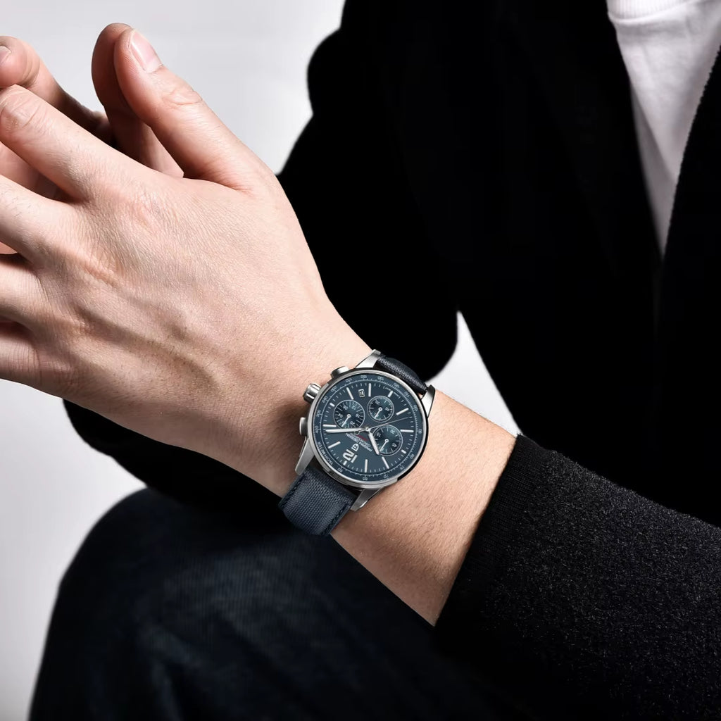 2024 New Luxury Fashion Casual Men Quartz Watches VK63 100M Water Resistant Sapphire Glass Stainless Steel Watches