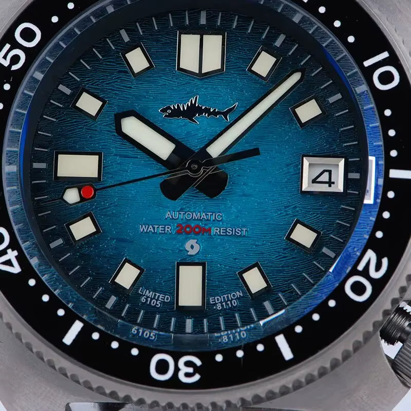 Turtle Diver Watch Mens Titanium Case Sapphire 200M Waterproof Japan NH35 Automatic Movement Mechanical Wristwatches