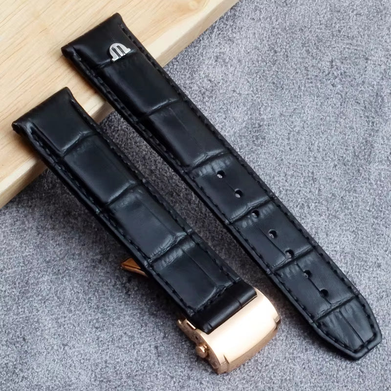 Genuine Leather Watch Strap 20MM 22MM for Maurice Lacroix LES CLASSIQUES MASTERPIECE PONTOS Men Watch Band Bracelet