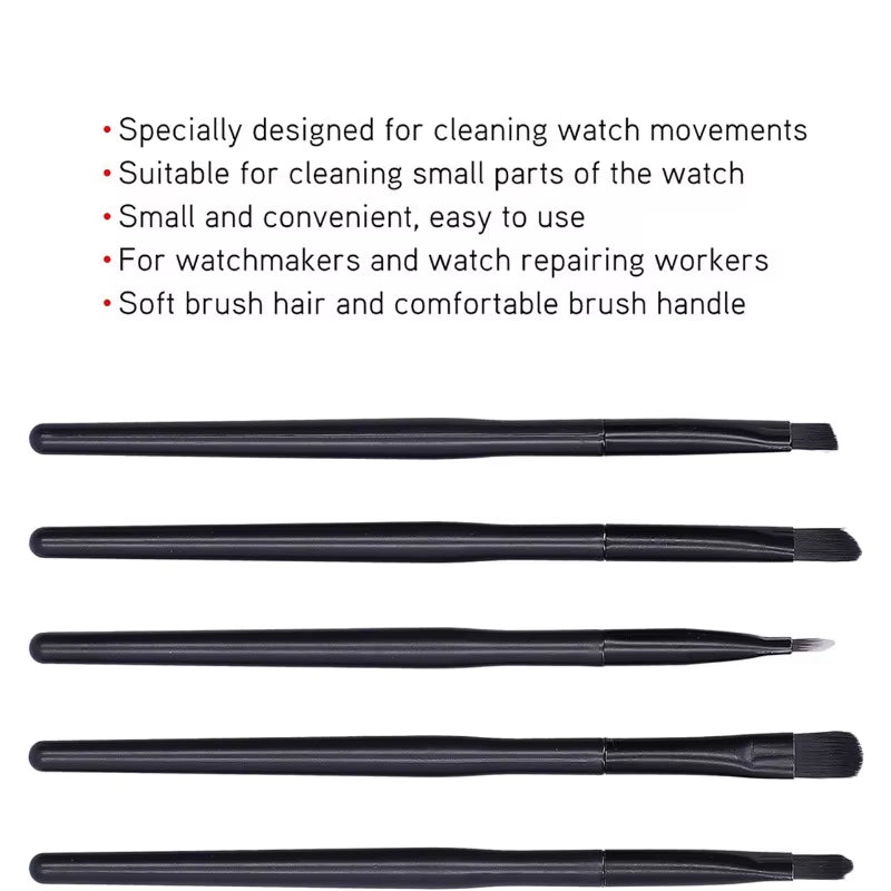 5PCS Watch Accessory Watch Cleaning Brush Set Wristwatch Movement Small Part Cleaning Soft Brushes Set Tool for Watchmaker
