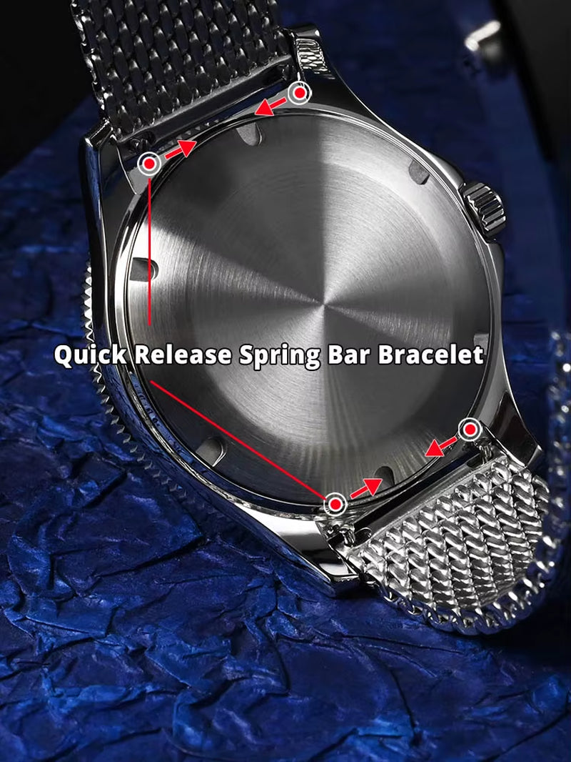 Original Design 41Mm GMT Dive Watch NH34 Automatic Mechanical Quick Release Bracelet Waterproof 200M Luminous SN0119