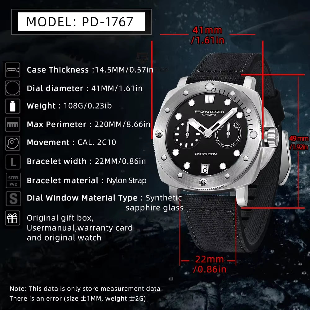 2023  New Fashion and High-End Men Mechanical Wristwatch Stainless Steel Sapphire Glass 20Bar Waterproof Men Watch