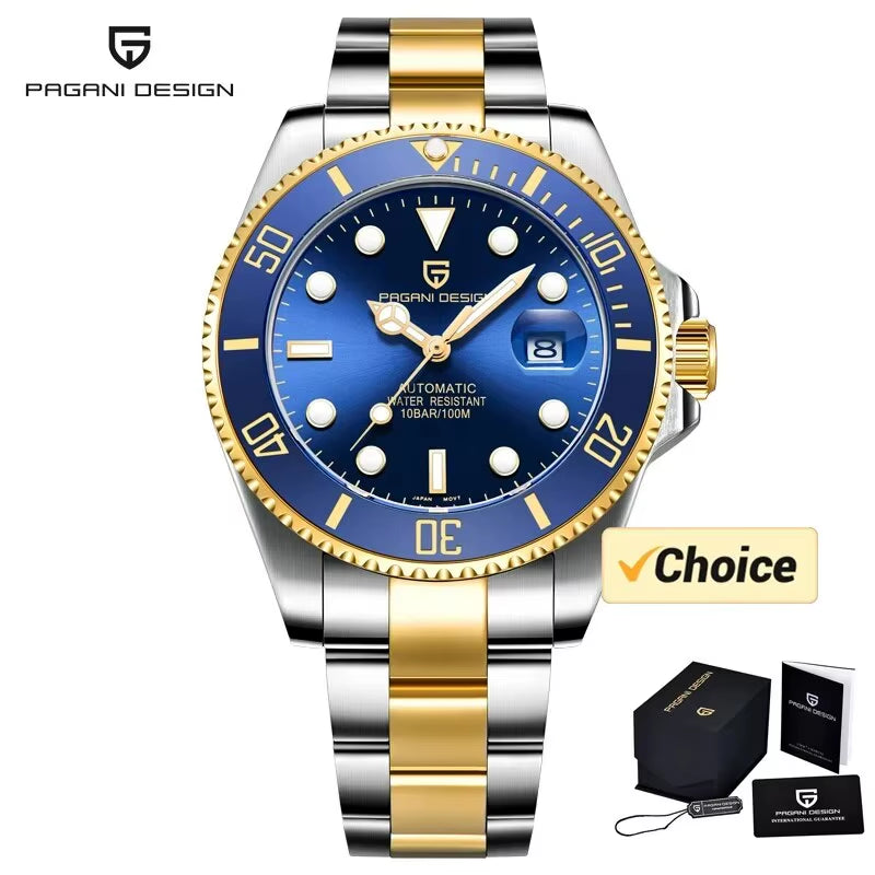 2025 New Men'S Watches Top Brand Luxury Business Wristwatch Men Mechanical Automatic Watch for Men Diver PD1639