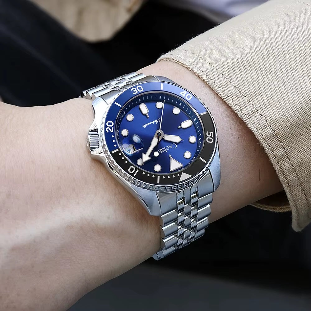 New Luminous Men Mechanical Wristwatches Ceramic Bezel Sapphire Glass NYLON Band Automatic Watch Men Relogio Masculino
