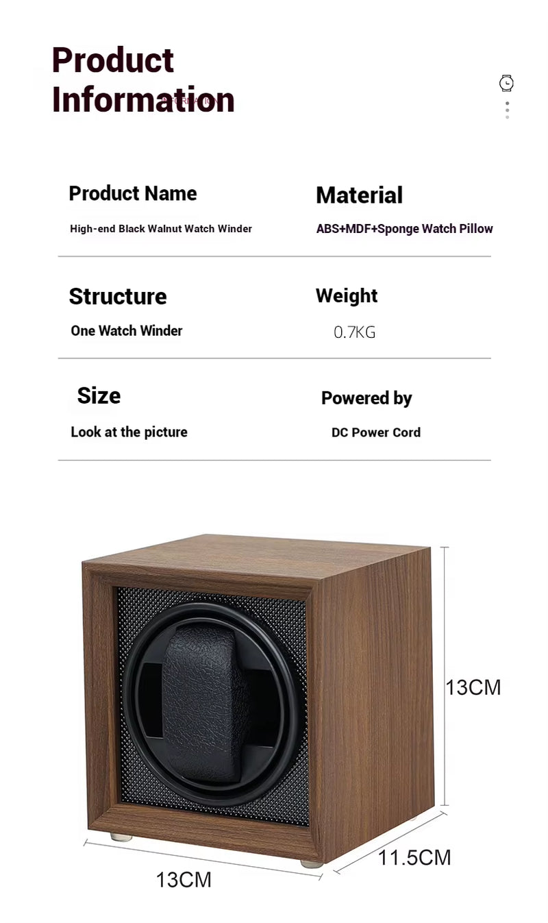 Automatic Winding Watch Winder 1Slot Watch Box S1 Model Black and Red and Carbon Fiber Color