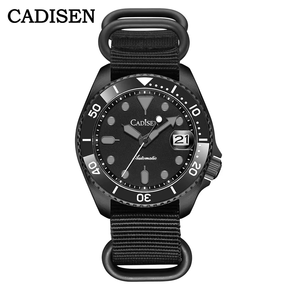 New Luminous Men Mechanical Wristwatches Ceramic Bezel Sapphire Glass NYLON Band Automatic Watch Men Relogio Masculino