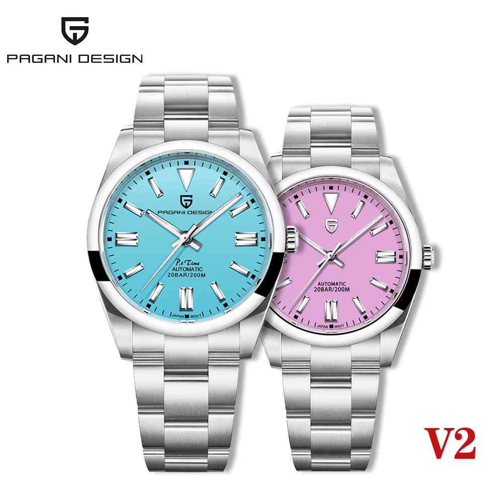 2023  New 39Mm Men'S Mechanical Watches NH35 Automatic Watch Sapphire Stainless Steel 20Bar Waterproof Reloj Hombre