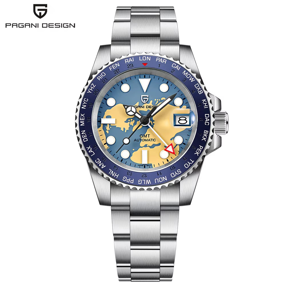 2024 NEW 40MM NH34 GMT Men'S Automatic Mechanical Watch Stainless Steel Luminous Waterproof Sapphire Men Watches