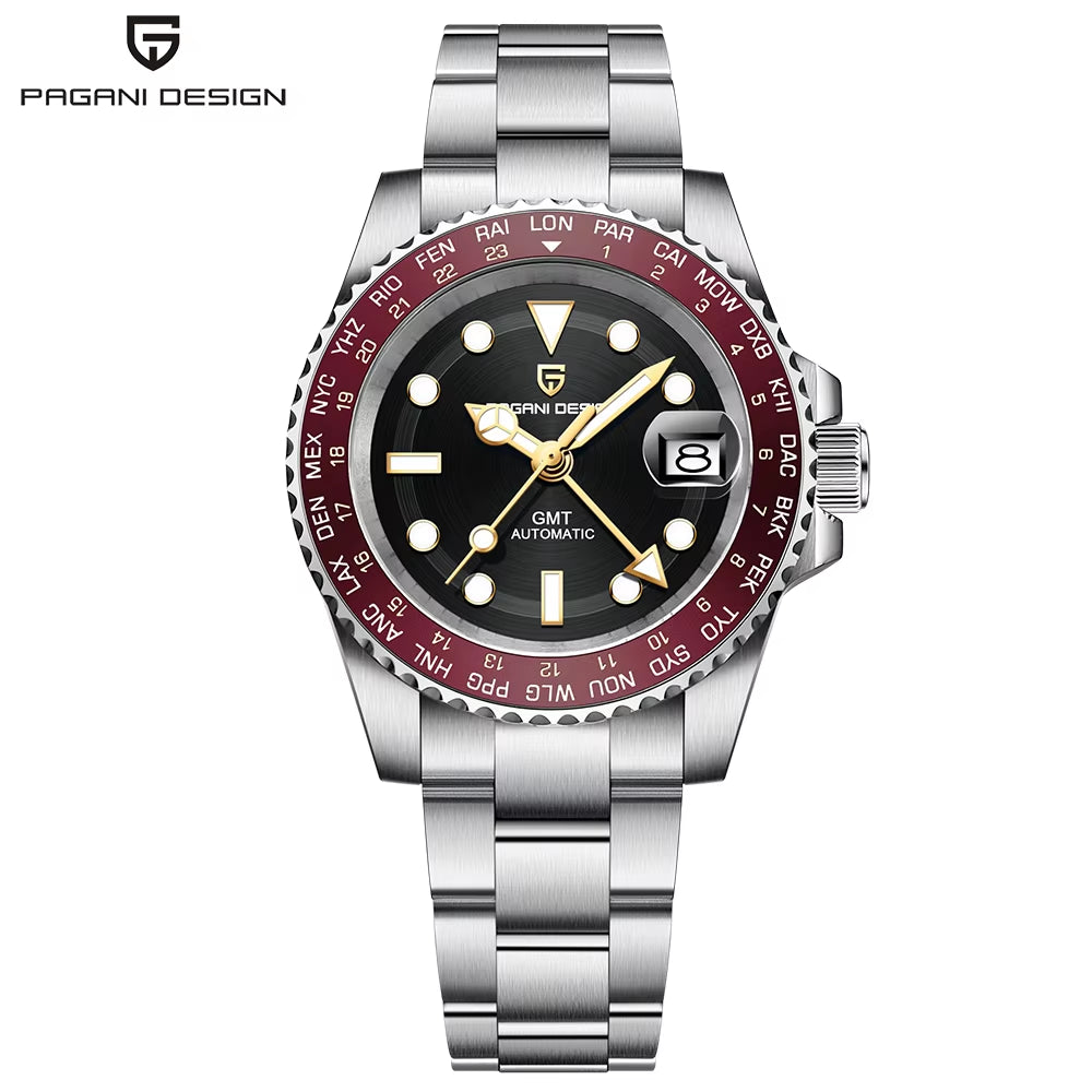 2024 NEW 40MM NH34 GMT Men'S Automatic Mechanical Watch Stainless Steel Luminous Waterproof Sapphire Men Watches