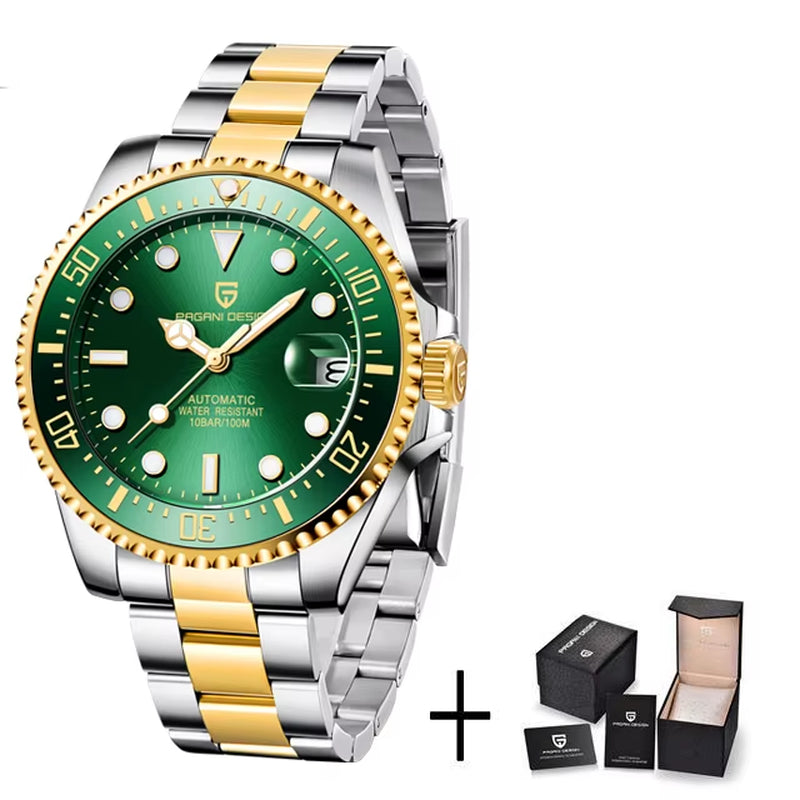 New Mechanical Men Watches Luxury Sapphire Automatic Watch Stainless Steel Business Men Waterproof Clock