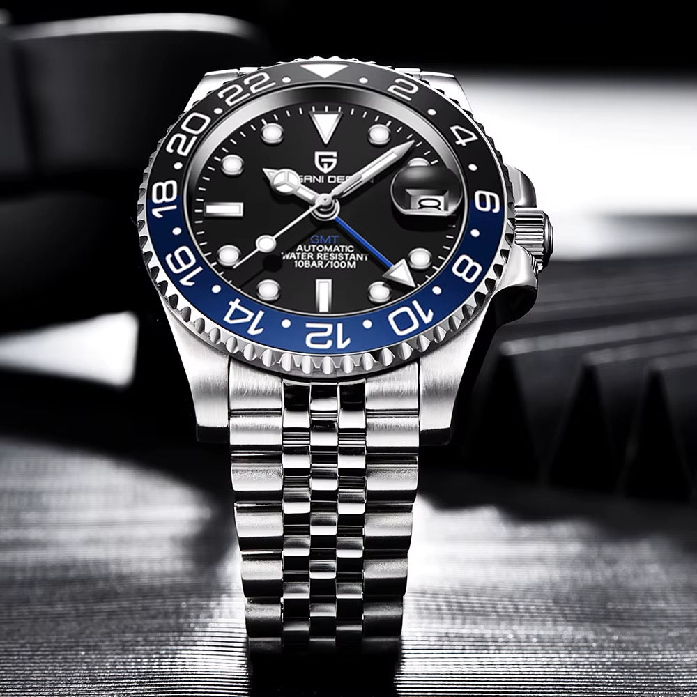 Men Automatic Watches Sapphire Glass 40Mm Ceramic GMT Mechanical Wristwatch Top Brand Sports Waterproof Men Watch