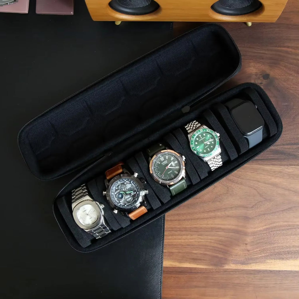 Watch Box Organizer for Men or Women，Watch Travel Case Portable Storage Watch Display Holder for Wristwatches and Smart Watches