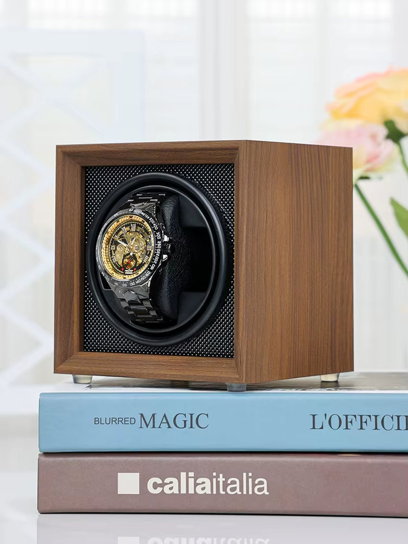 Automatic Winding Watch Winder 1Slot Watch Box S1 Model Black and Red and Carbon Fiber Color