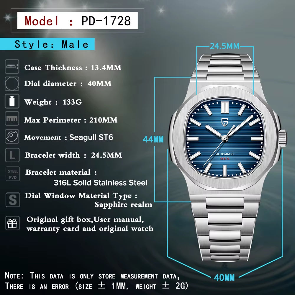 2025 New Men'S Watches Luxury Automatic Watch for Men Mechanical 40MM Wristwatch Stainless Steel AR Sapphire Glass