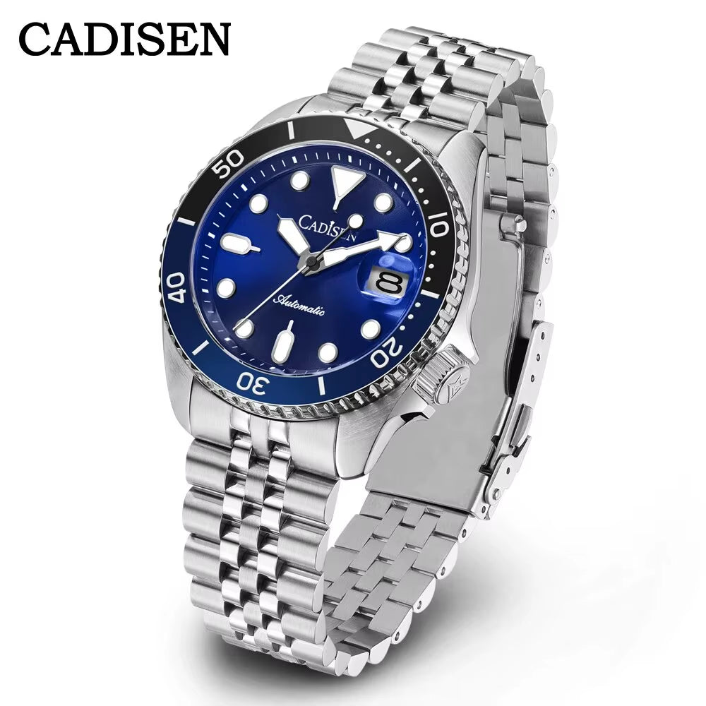 New Luminous Men Mechanical Wristwatches Ceramic Bezel Sapphire Glass NYLON Band Automatic Watch Men Relogio Masculino