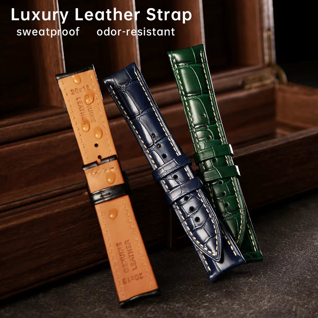 Maikes Luxury Leather Watch Strap 20Mm 21Mm 22Mm Accessories Watchbands Braceletes for Rolex Breitling Omega Watch Band