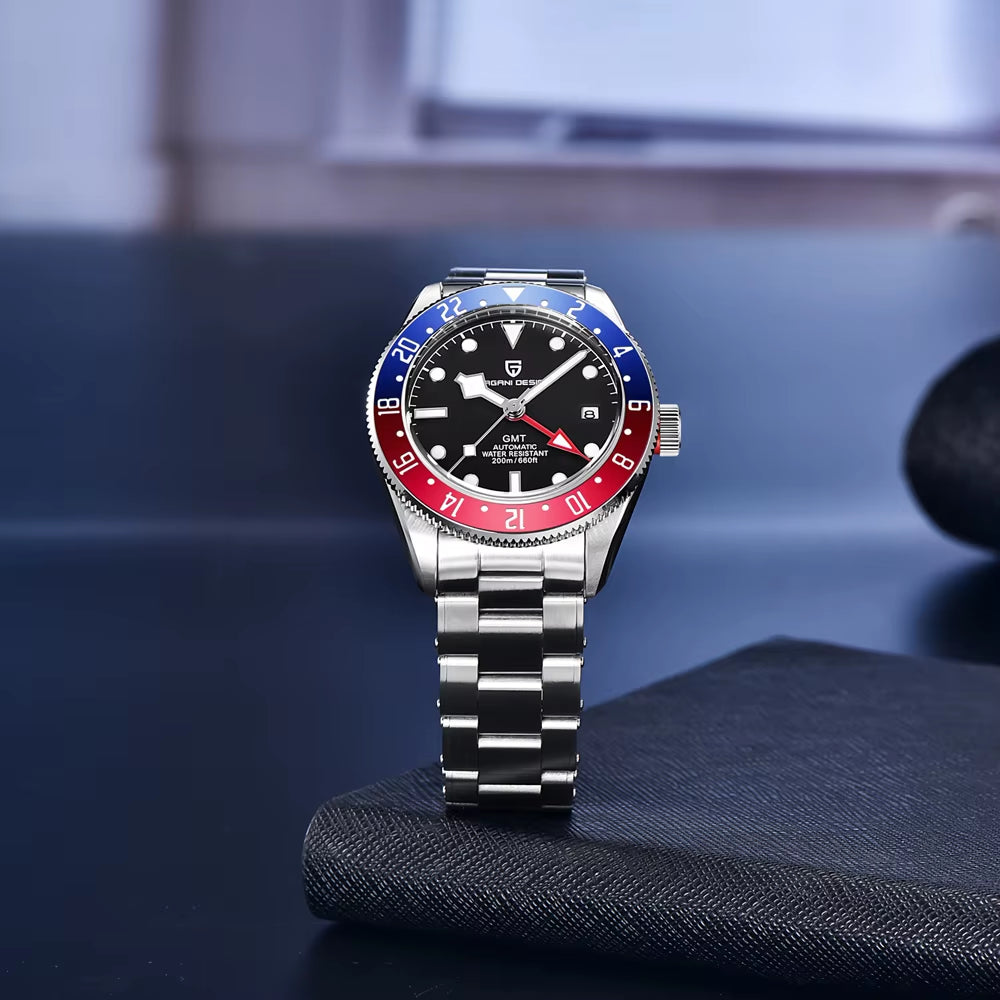 New PAGANI DESIGN Mens Watches GMT Top Luxury Luminous Bezel Mechanical Automatic Men Watch Sapphire 200M Waterproof BB58 Sports