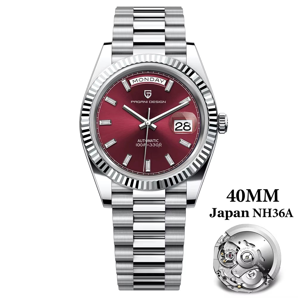 DD40 Luxury Rose Gold Men'S Watches Automatic Mechanical Watch for Men AR Sapphire Glass Date Wrist Watch Men 2024