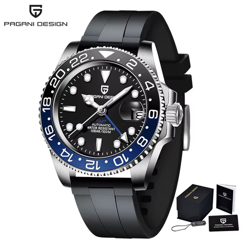 V3  New NH34 Automatic Mechanical Watches Men'S Luxury Sapphire Glass 40MM Ceramic GMT Wristwatch 100M Waterproof