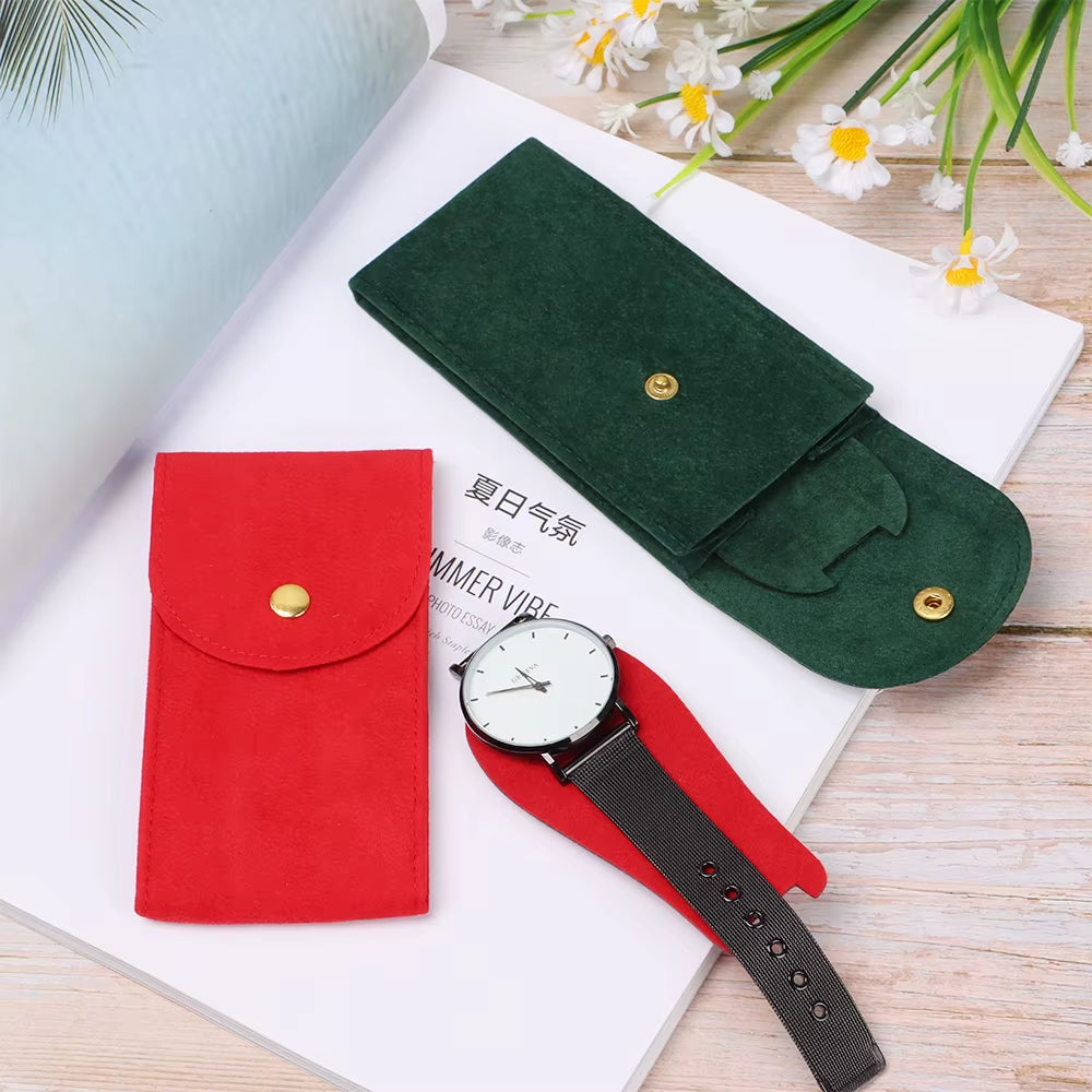 Flannelette Watch Box Holder Storage Bag Anti-Dust Ring Bracelet Protection Case Portable Pockets Watch Collection Accessories