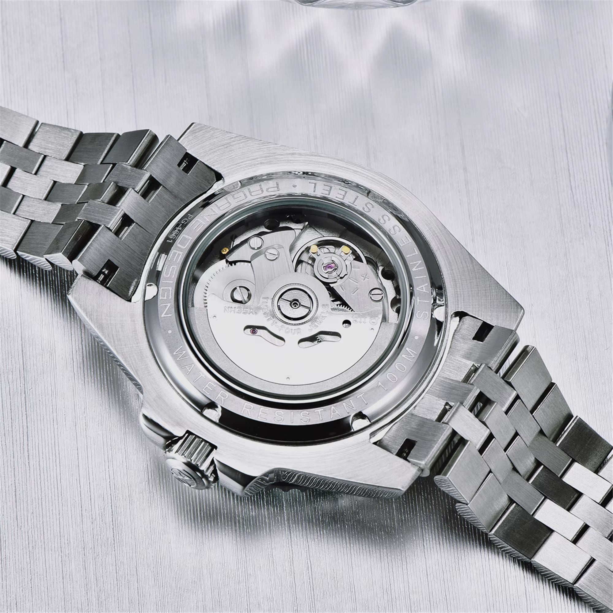 2025 New (PAGRNE)  Automatic Mechanical Watch Luxury Sports Stainless Steel Waterproof Watch NH35 Sapphire Clock
