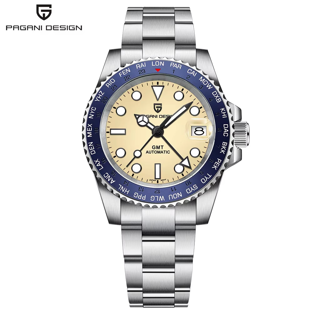 2024 NEW 40MM NH34 GMT Men'S Automatic Mechanical Watch Stainless Steel Luminous Waterproof Sapphire Men Watches