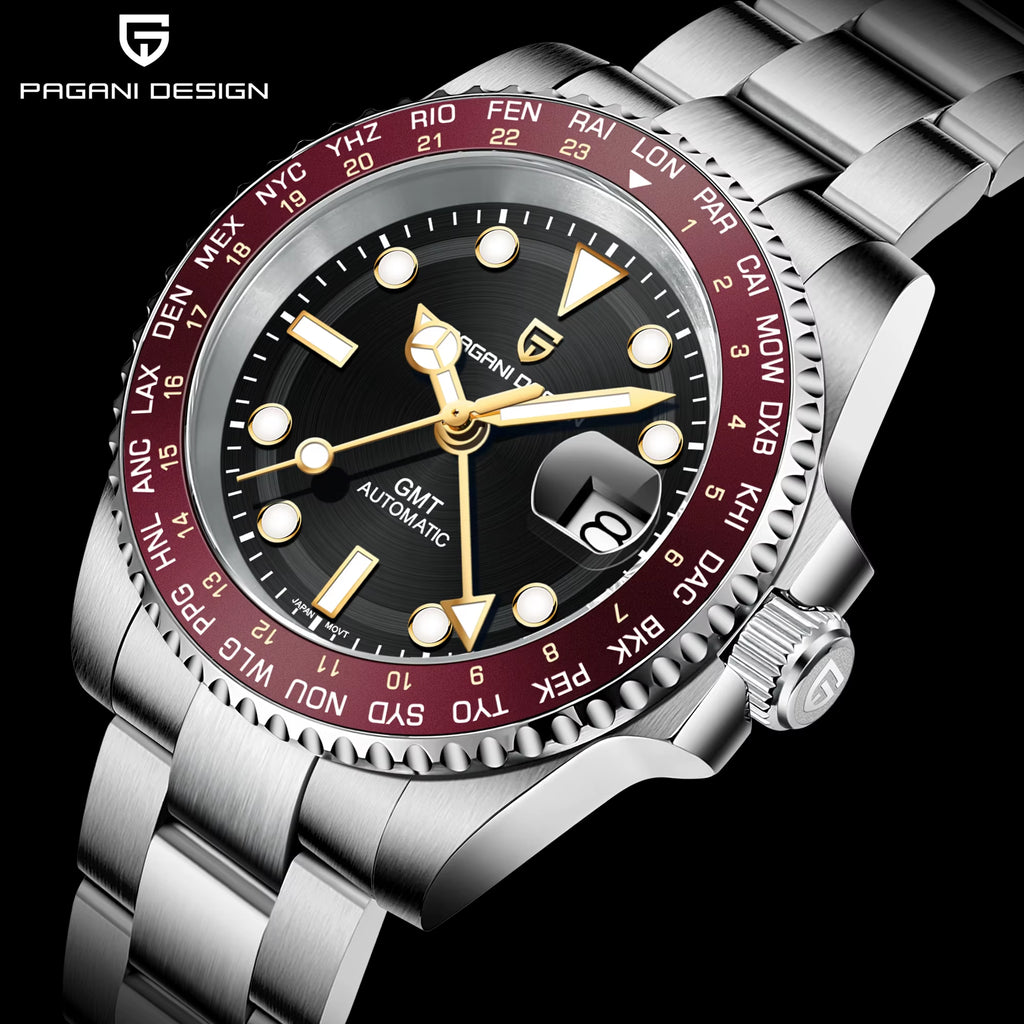 2024 NEW 40MM NH34 GMT Men'S Automatic Mechanical Watch Stainless Steel Luminous Waterproof Sapphire Men Watches