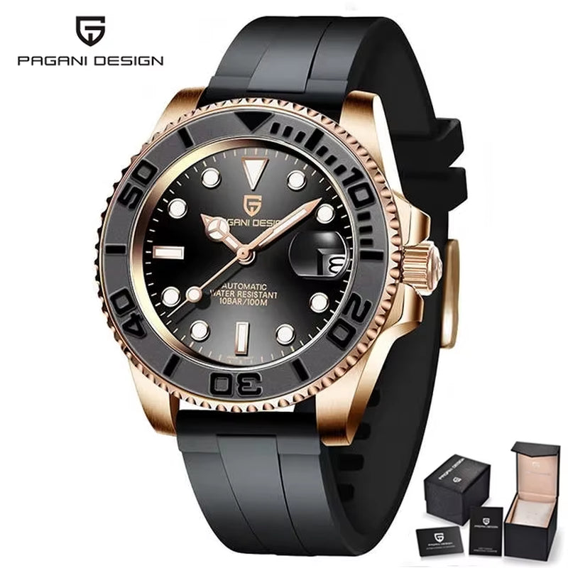 Automatic Men'S Waterproof Calendar Mechanical Watch Stainless Steel Luminous Sapphire Top-Level Watch PD-1651