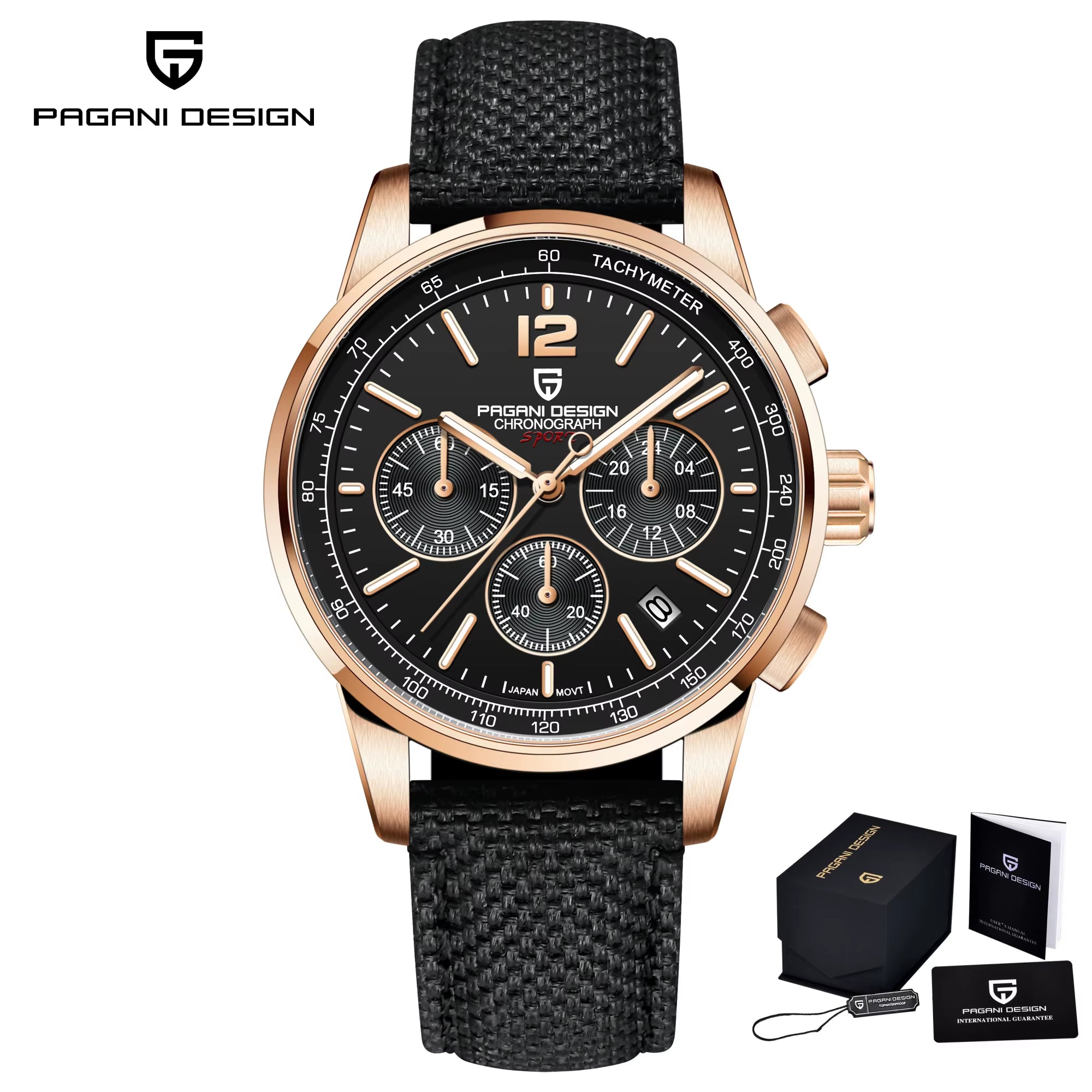 2024 New Luxury Fashion Casual Men Quartz Watches VK63 100M Water Resistant Sapphire Glass Stainless Steel Watches