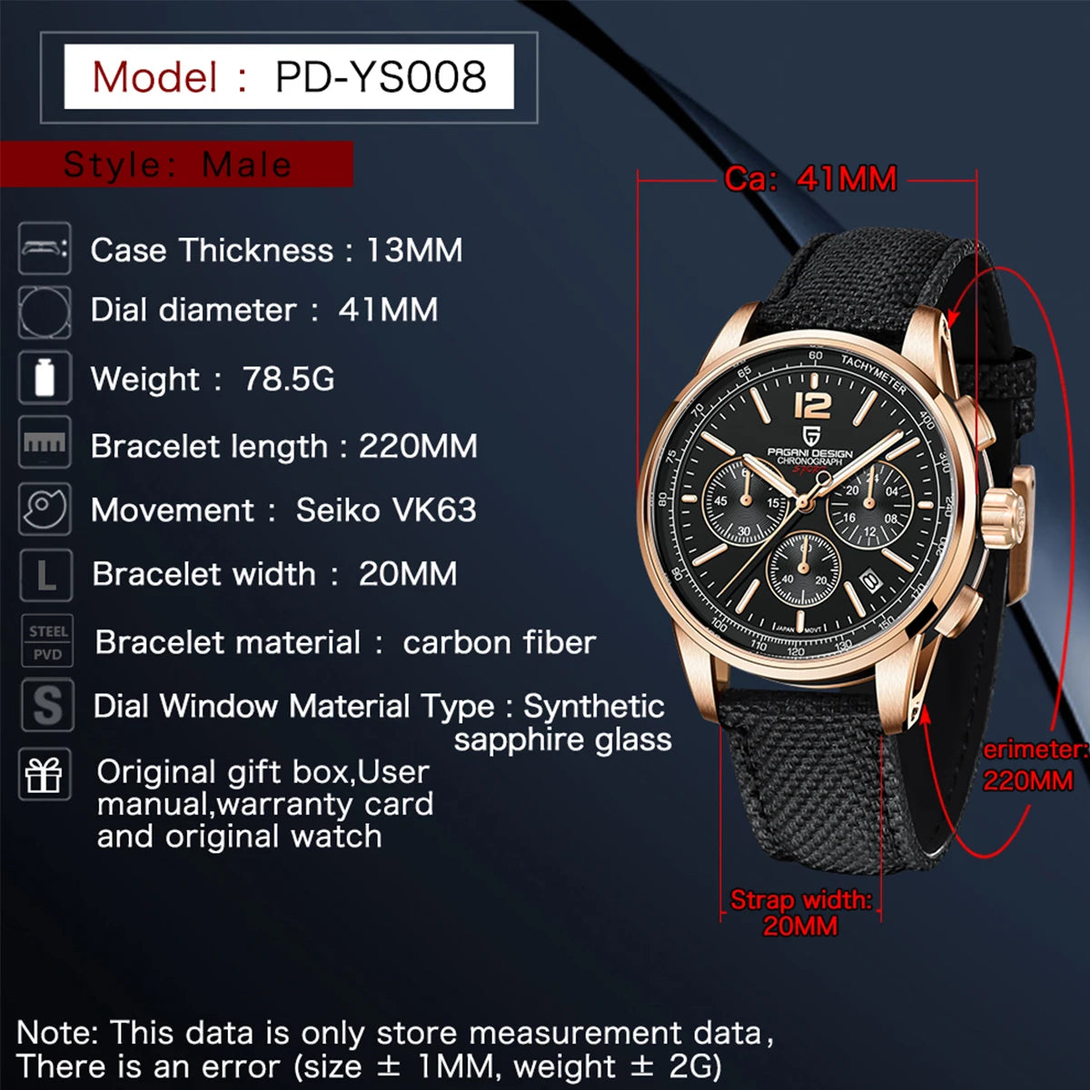 2024 New Fashionable Luxury Casual Men'S Quartz Watch VK63 100M Waterproof Sapphire Glass Stainless Steel Watch