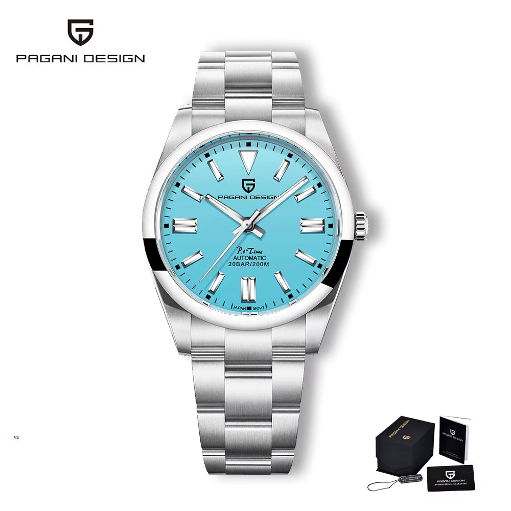 2023  New 39Mm Men'S Mechanical Watches NH35 Automatic Watch Sapphire Stainless Steel 20Bar Waterproof Reloj Hombre