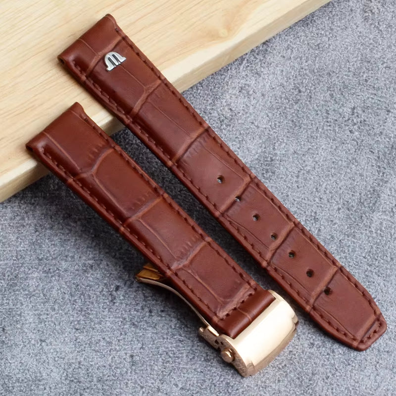 Genuine Leather Watch Strap 20MM 22MM for Maurice Lacroix LES CLASSIQUES MASTERPIECE PONTOS Men Watch Band Bracelet