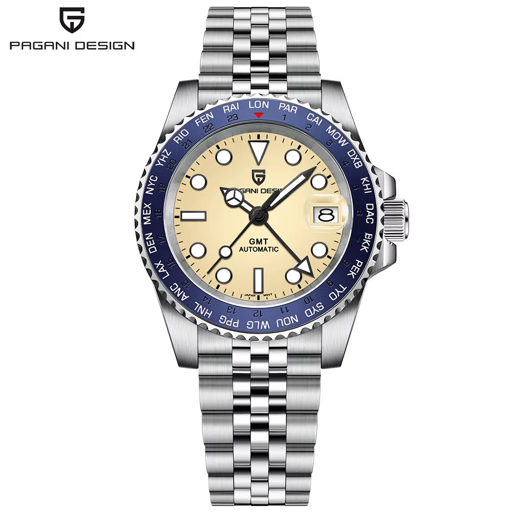 2024 NEW 40MM NH34 GMT Men'S Automatic Mechanical Watch Stainless Steel Luminous Waterproof Sapphire Men Watches