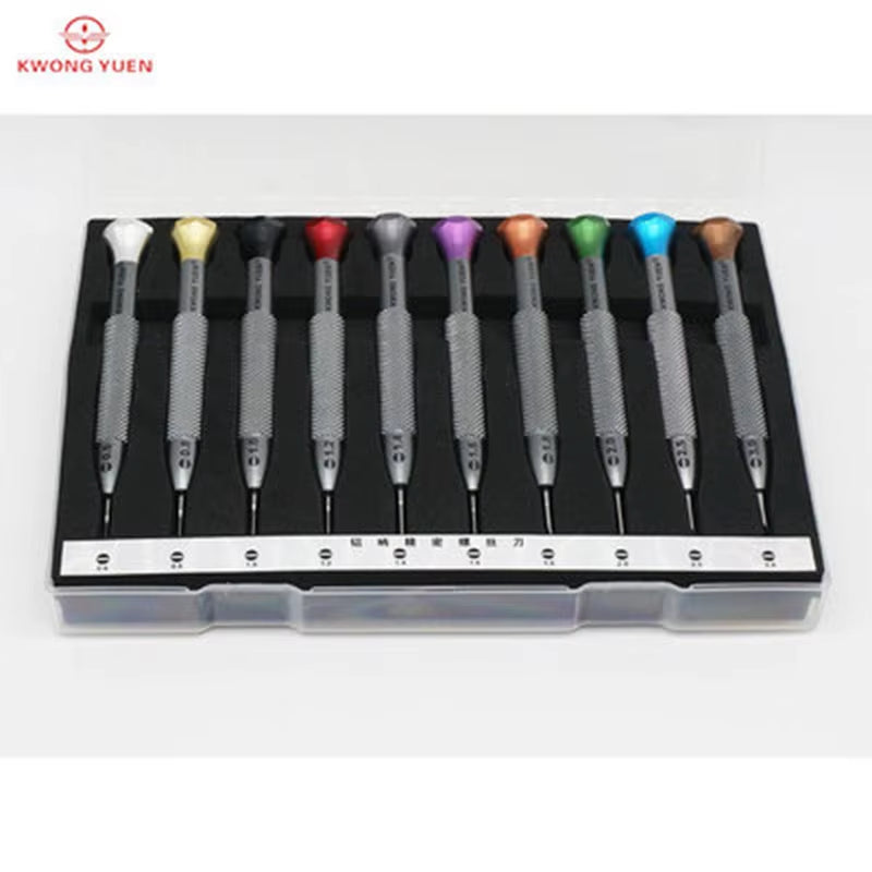 10PCS Watch Repair Anti-Slip High-Quality Stainless Steel Screwdriver Set Flat Blade 0.6-3.0Mm for Watchmaker Eyeglass Sunglass