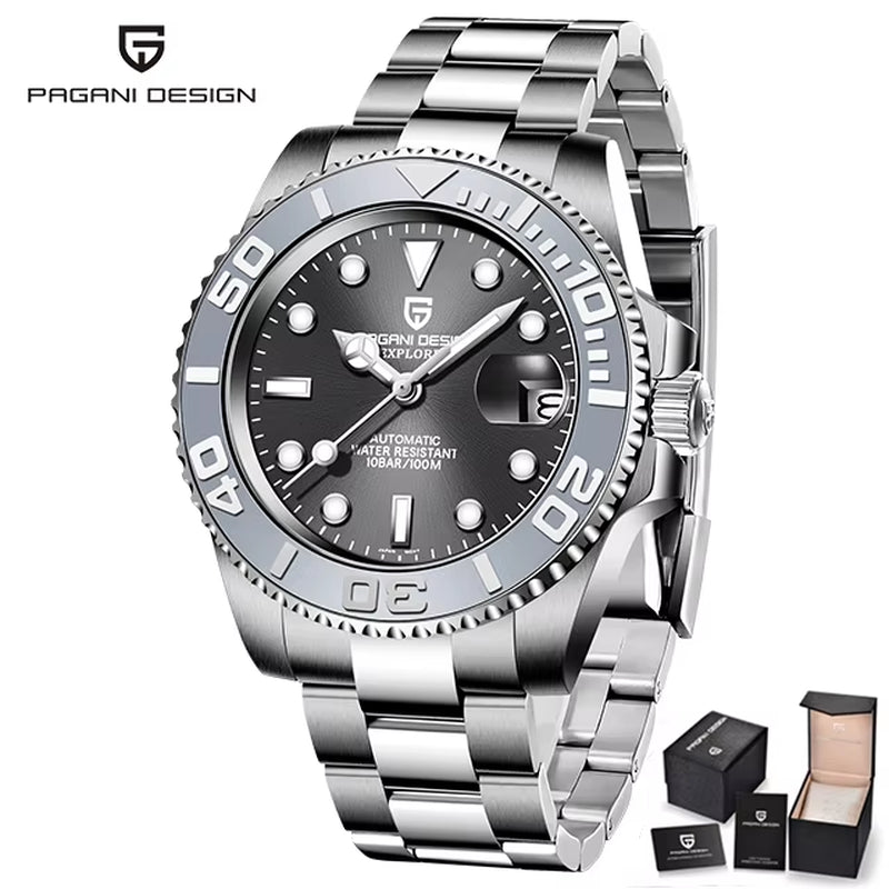 Automatic Men'S Waterproof Calendar Mechanical Watch Stainless Steel Luminous Sapphire Top-Level Watch PD-1651