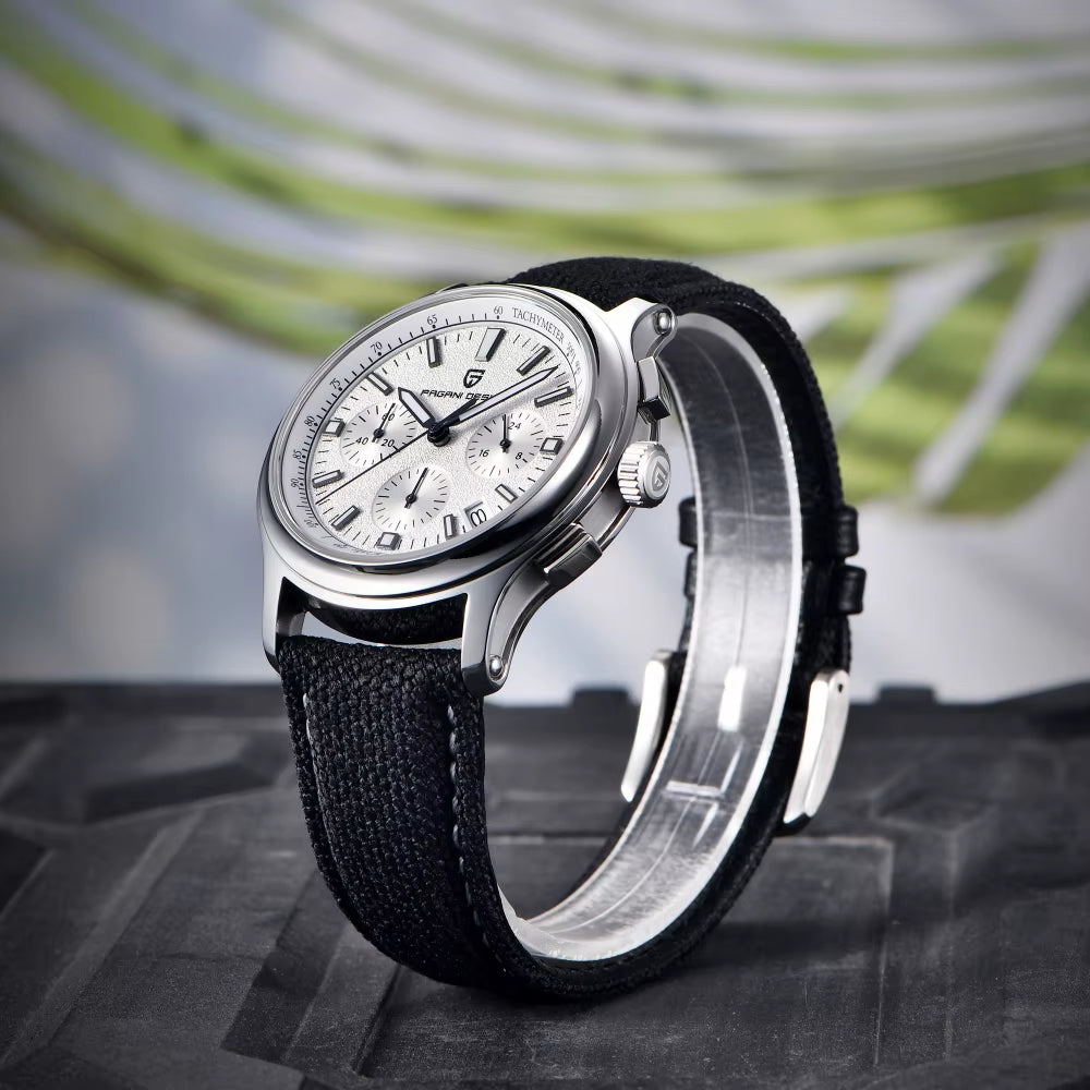 2024 New 40Mm Men Classic Sport Quartz Watch Japan VK63 100M Water Resistant Sapphire Stainless Steel Chronograph