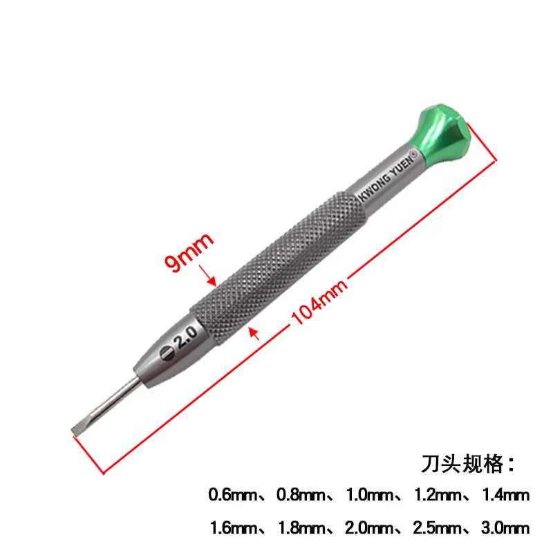 10PCS Watch Repair Anti-Slip High-Quality Stainless Steel Screwdriver Set Flat Blade 0.6-3.0Mm for Watchmaker Eyeglass Sunglass